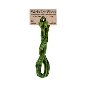 Lucky #4111 by Weeks Dye Works- 5 yds Hand-Dyed, 6 Strand 100% Cotton Cross Stitch Embroidery Floss