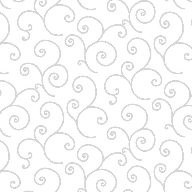 White Scroll - White on White - by Kimberbel- Fabric Off the Bolt (Sizes in Description below)
