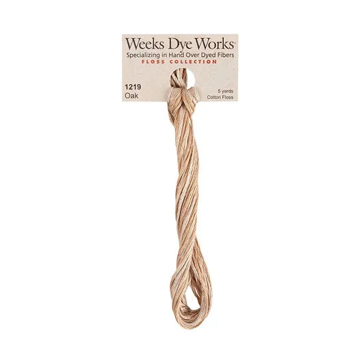 Oak #1219 by Weeks Dye Works- 5 yds Hand-Dyed, 6 Strand 100% Cotton Cross Stitch Embroidery Floss