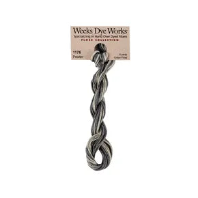 Pewter #1176 by Weeks Dye Works- 5 yds Hand-Dyed, 6 Strand 100% Cotton Cross Stitch Embroidery Floss