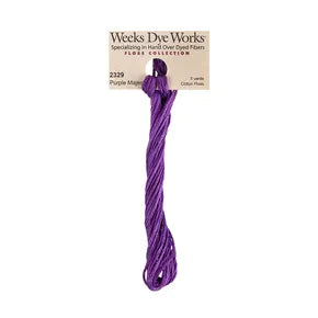 Purple Majesty #2329 by Weeks Dye Works- 5 yds Hand-Dyed, 6 Strand 100% Cotton Cross Stitch Embroidery Floss