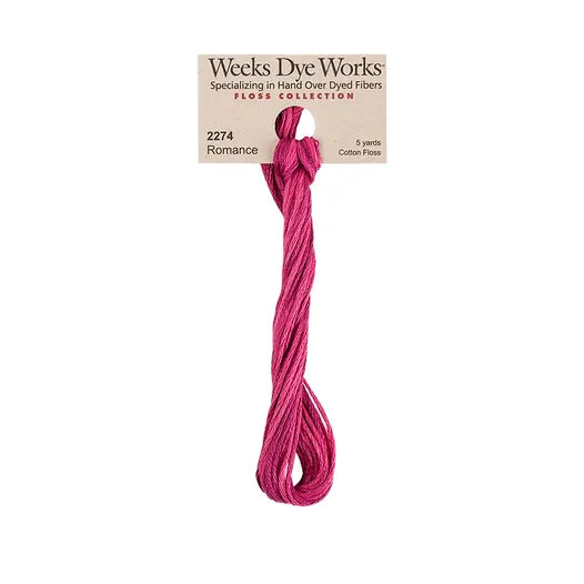 Romance #2274 by Weeks Dye Works- 5 yds Hand-Dyed, 6 Strand 100% Cotton Cross Stitch Embroidery Floss