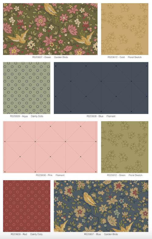 Neighborhood Florist by Dawn Hess for Marcus Fabrics- 10"x10" Squares