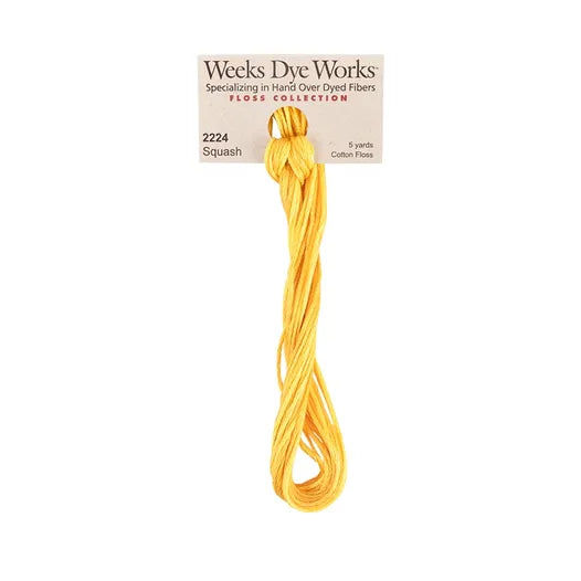 Squash #2224 by Weeks Dye Works- 5 yds Hand-Dyed, 6 Strand 100% Cotton Cross Stitch Embroidery Floss