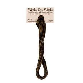 Swamp Water #4129 by Weeks Dye Works- 5 yds Hand-Dyed, 6 Strand 100% Cotton Cross Stitch Embroidery Floss
