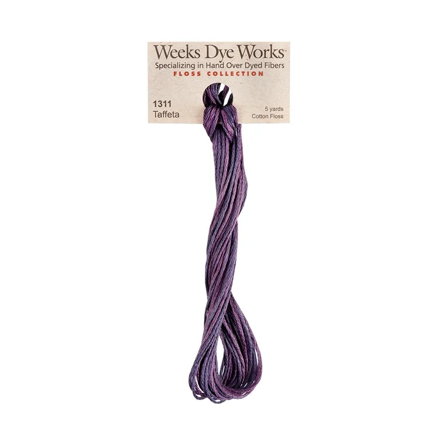 Taffeta #1311 by Weeks Dye Works- 5 yds Hand-Dyed, 6 Strand 100% Cotton Cross Stitch Embroidery Floss