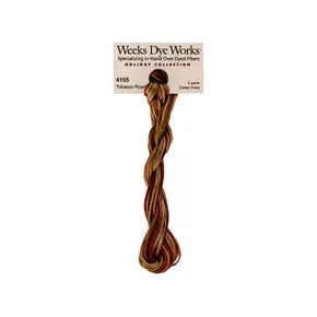 Tobacco Road #4155 by Weeks Dye Works- 5 yds Hand-Dyed, 6 Strand 100% Cotton Cross Stitch Embroidery Floss