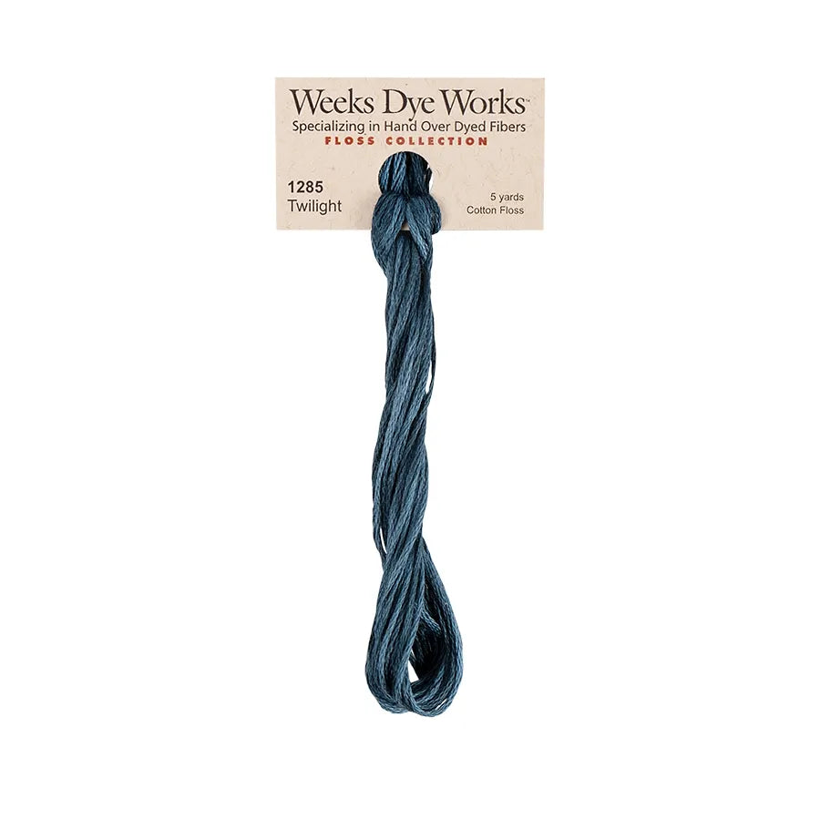 Twilight #1285 by Weeks Dye Works- 5 yds Hand-Dyed, 6 Strand 100% Cotton Cross Stitch Embroidery Floss
