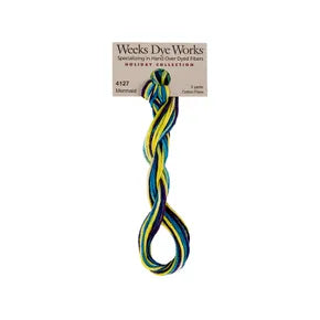 Mermaid #4127 by Weeks Dye Works- 5 yds Hand-Dyed, 6 Strand 100% Cotton Cross Stitch Embroidery Floss