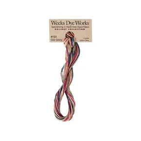 Old Glory #4133 by Weeks Dye Works- 5 yds Hand-Dyed, 6 Strand 100% Cotton Cross Stitch Embroidery Floss