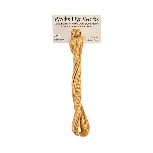 Whiskey #2219 by Weeks Dye Works- 5 yds Hand-Dyed, 6 Strand 100% Cotton Cross Stitch Embroidery Floss