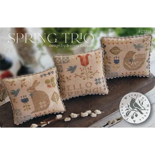 Spring Trio - With Thy Needle & Thread - Brenda Gervais - Cross Stitch Pattern