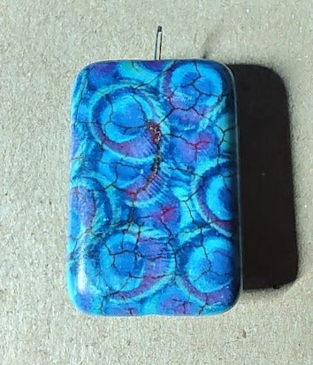 Needle Minder - Blue Peacock Design- Rectangle W/needle hole