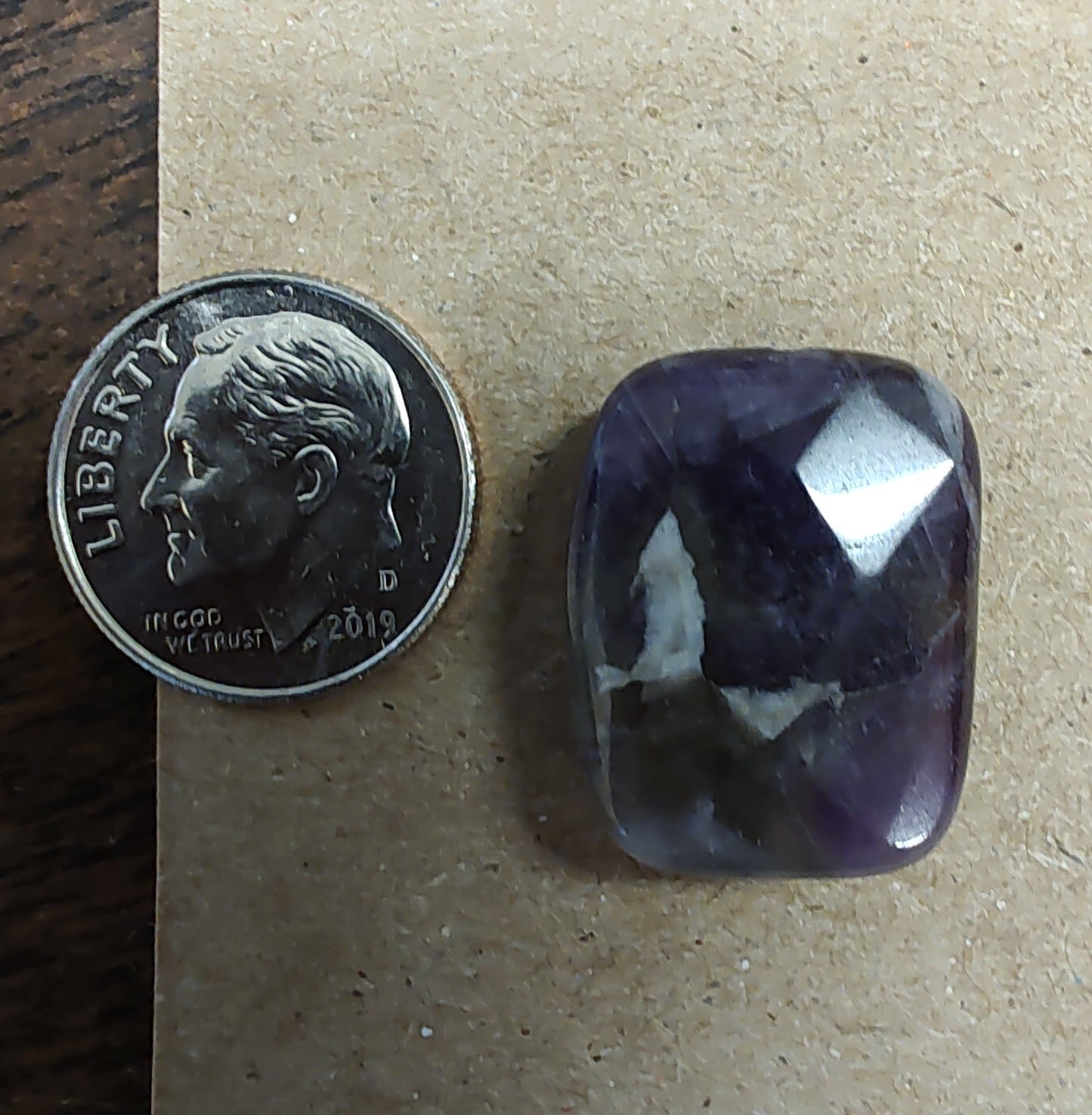 Needleminder- Purple/Grey Marbled Glass w/needle hole
