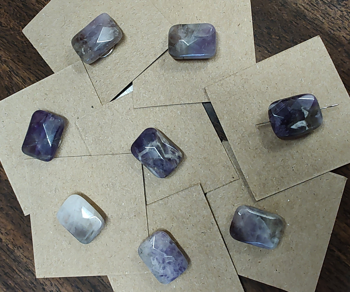 Needleminder- Purple/Grey Marbled Glass w/needle hole