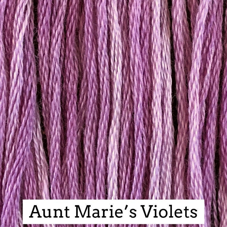 Aunt Marie's Violet - Classic Colorworks 5 yds Hand-Dyed, 6 Strand 100% Cotton Cross Stitch Embroidery Floss