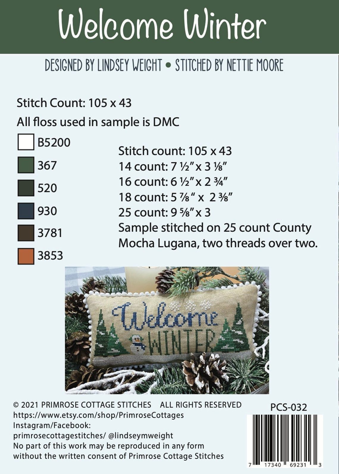 Welcome Winter by Primrose Cottage Stitches