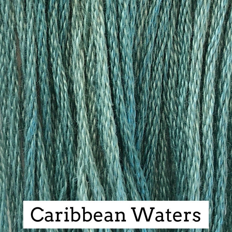 Caribbean Waters by Classic Colorworks - 5 yds, Hand-Dyed, 6 Strand, 100% Cotton, Cross Stitch Embroidery Floss
