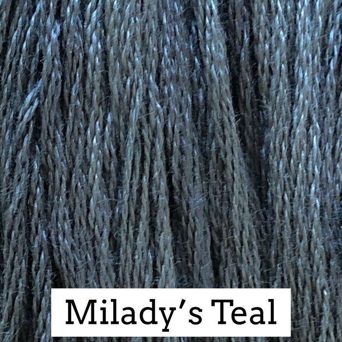 Milady's Teal by Classic Colorworks - 5 yds, Hand-Dyed, 6 Strand, 100% Cotton, Cross Stitch Embroidery Floss