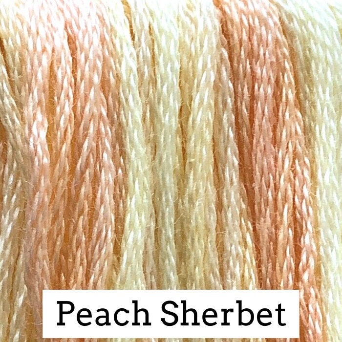 Peach Sherbet by Classic Colorworks - 5 yds, Hand-Dyed, 6 Strand, 100% Cotton, Cross Stitch Embroidery Floss
