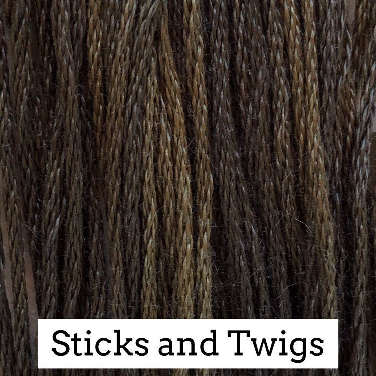 Sticks and Twigs by Classic Colorworks - 5 yds, Hand-Dyed, 6 Strand, 100% Cotton, Cross Stitch Embroidery Floss