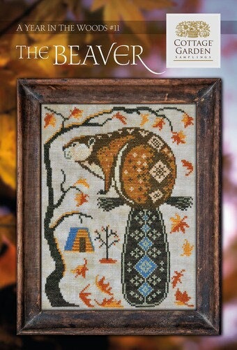 The Beaver #11 - A Year in the Woods - Cottage Garden Samplings - Cross Stitch Pattern