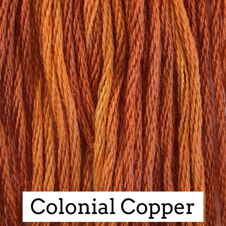 Colonial Copper by Classic Colorworks - 5 yds, Hand-Dyed, 6 Strand, 100% Cotton, Cross Stitch Embroidery Floss
