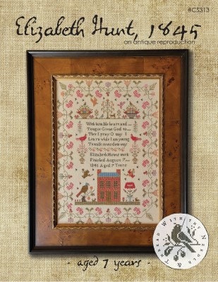 Elizabeth Hunt, 1845 - With Thy Needle & Thread - Brenda Gervais - Cross Stitch Pattern