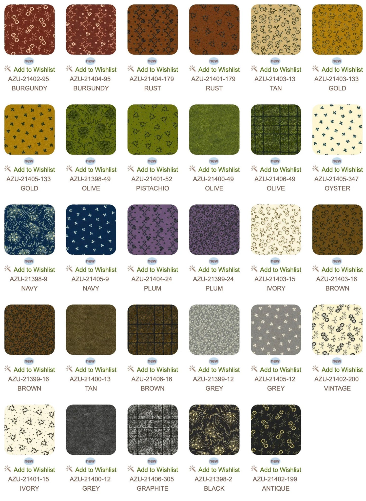 Stephenson County by Jill Shaulis for Robert Kaufman- 10"x10" Squares