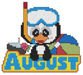 Monthly Penguin on Wood Blanks Club - Month 12 August