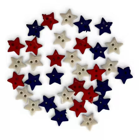 Buttons Galore & More- Tiny Buttons - Patriotic Stars