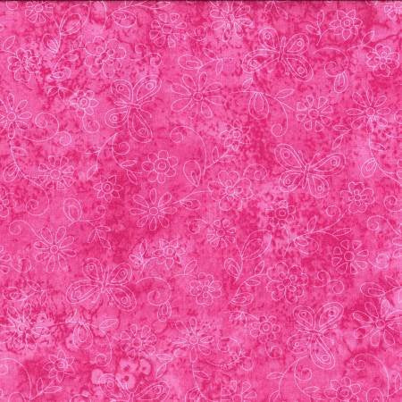 Keepsake Calico Sundrenched Flowers Royal Pink- Studio Cottons by Fabric Traditions- Fabric Off the Bolt