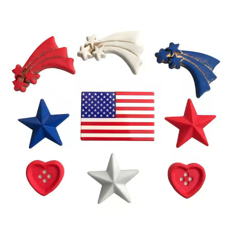 Buttons Galore & More- July 4th Collection - Stars & Stripes