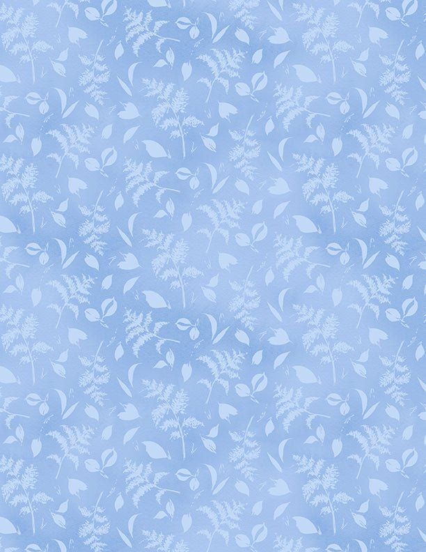 Dreaming in Blue - Lt. Blue Leaves -  by Wilmington Prints - Fabric Off the Bolt (Sizes in Description below)