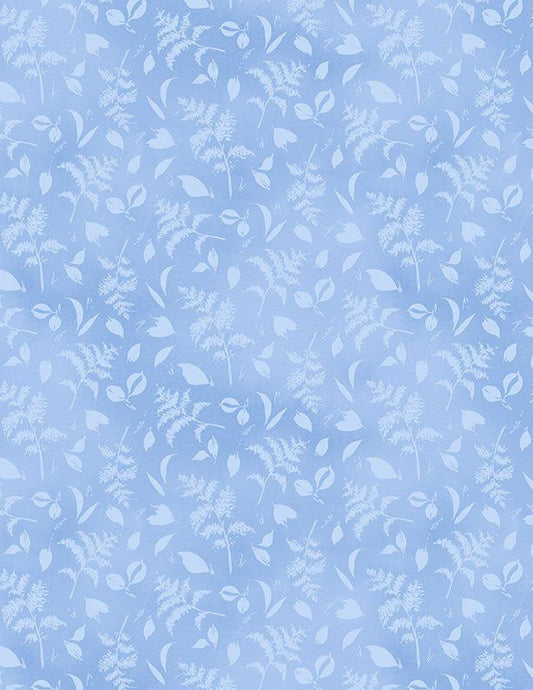 Dreaming in Blue - Lt. Blue Leaves -  by Wilmington Prints - Fabric Off the Bolt (Sizes in Description below)