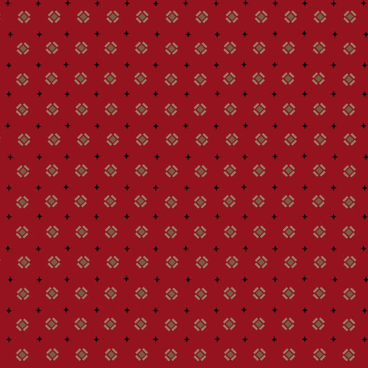 Quiet Grace - Tilted Boxes Cranberry  - By Kim Diehl for Henry Glass Fabrics - Fabric Off the Bolt (Sizes in Description below)