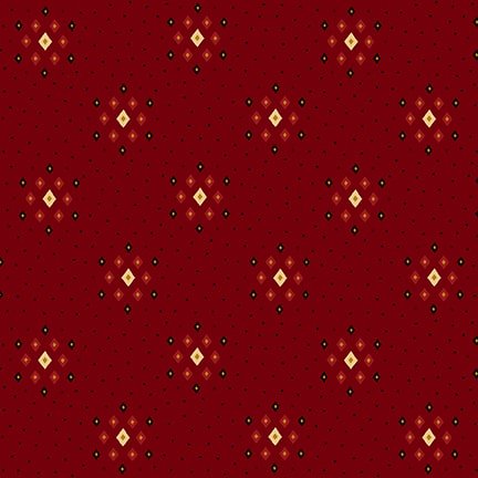 Quiet Grace - Diamond Clusters Cranberry - By Kim Diehl for Henry Glass Fabrics - Fabric Off the Bolt (Sizes in Description below)