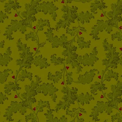 Quiet Grace - Leafy Vines Pine - By Kim Diehl for Henry Glass Fabrics - Fabric Off the Bolt (Sizes in Description below)