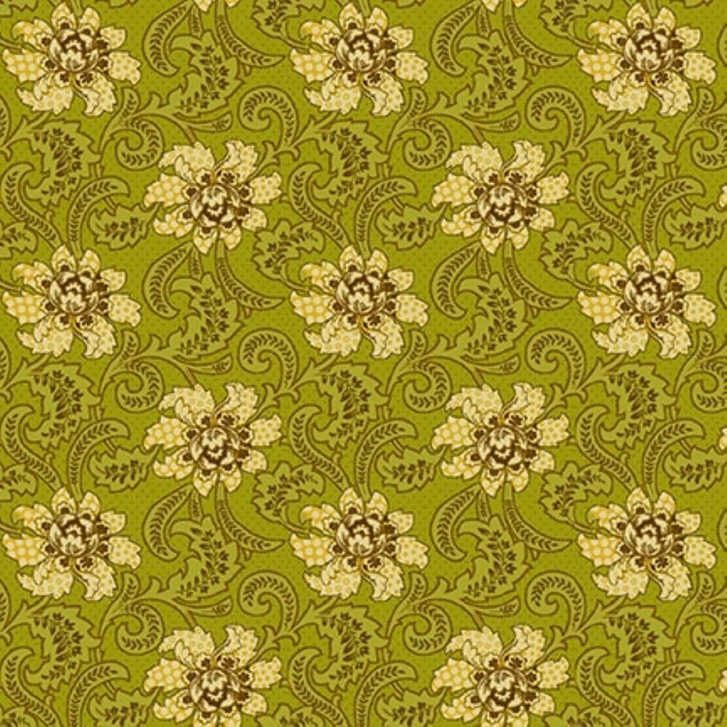 Quiet Grace - Foulard Kiwi - By Kim Diehl for Henry Glass Fabrics - Fabric Off the Bolt (Sizes in Description below)