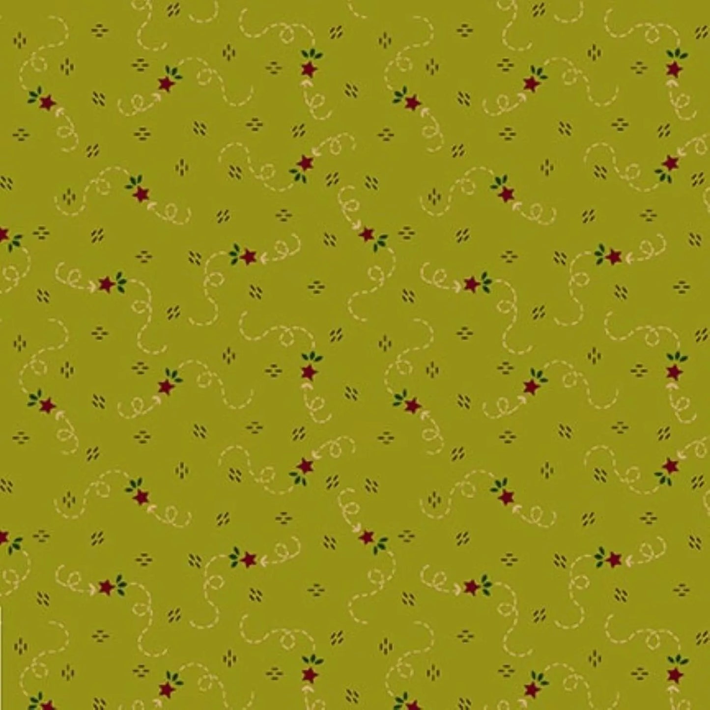Quiet Grace - Meandering Stars Kiwi - By Kim Diehl for Henry Glass Fabrics - Fabric Off the Bolt (Sizes in Description below)