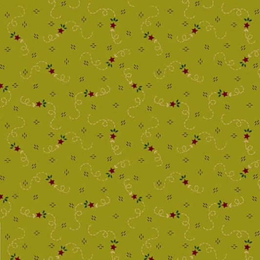 Quiet Grace - Meandering Stars Kiwi - By Kim Diehl for Henry Glass Fabrics - Fabric Off the Bolt (Sizes in Description below)