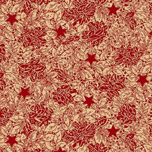 Quiet Grace - Sprinkled Stars Red - By Kim Diehl for Henry Glass Fabrics - Fabric Off the Bolt (Sizes in Description below)