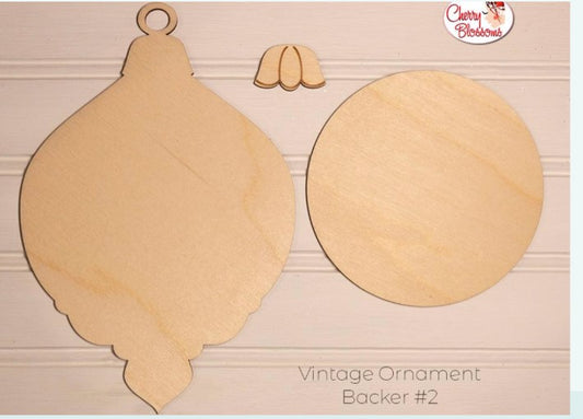 Vintage Ornaments Backer Set #2 - 1 Backer Board - Cherry Blossoms