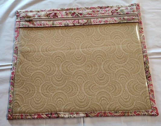Project Bag-Tan inside with Floral Accent