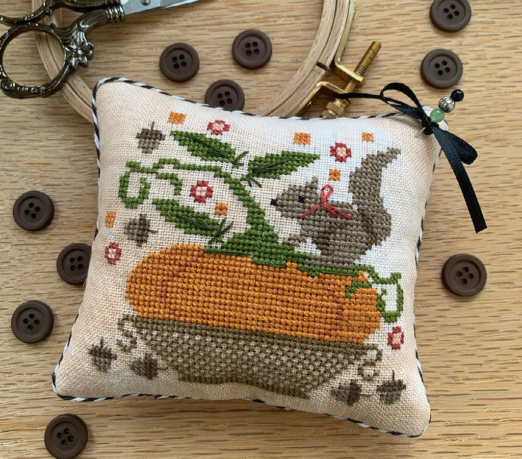 Pre-Order - Pumpkin Basket Pinkeep by Stitches by Ethel