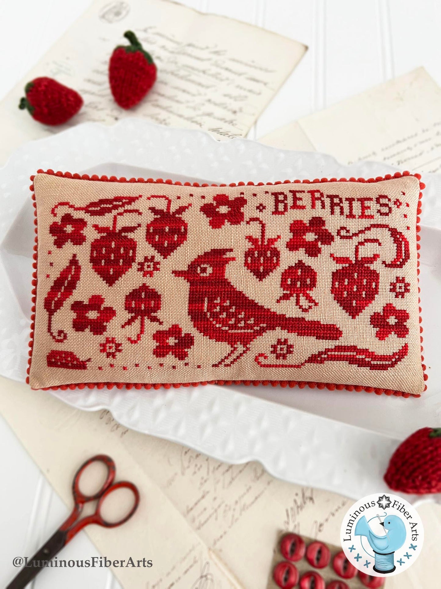 Bird in the Berry Patch - Luminous Fiber Arts
