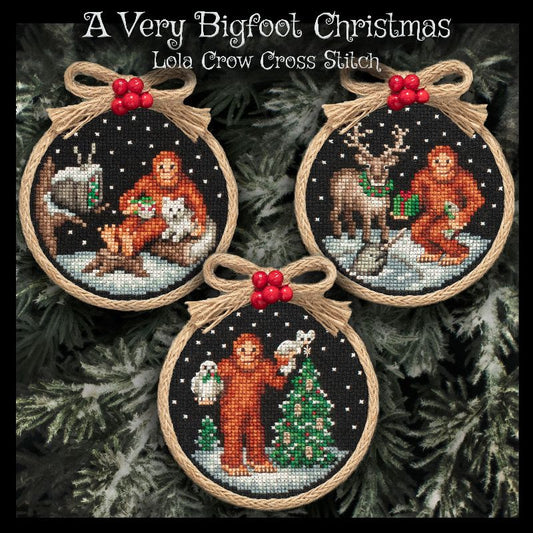 Pre-Order - A Very Bigfoot Christmas - Lola Crow Cross Stitch