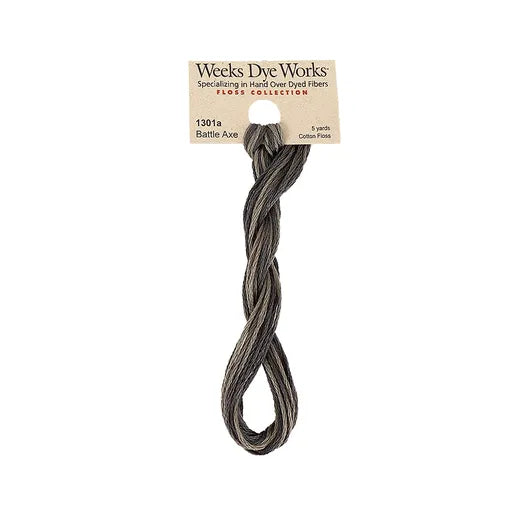Battle Axe #1301a by Weeks Dye Works- 5 yds Hand-Dyed, 6 Strand 100% Cotton Cross Stitch Embroidery Floss