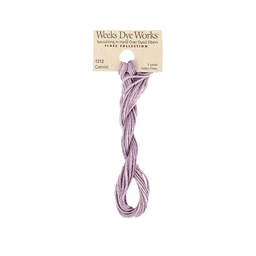 Catmint #1312 by Weeks Dye Works- 5 yds Hand-Dyed, 6 Strand 100% Cotton Cross Stitch Embroidery Floss