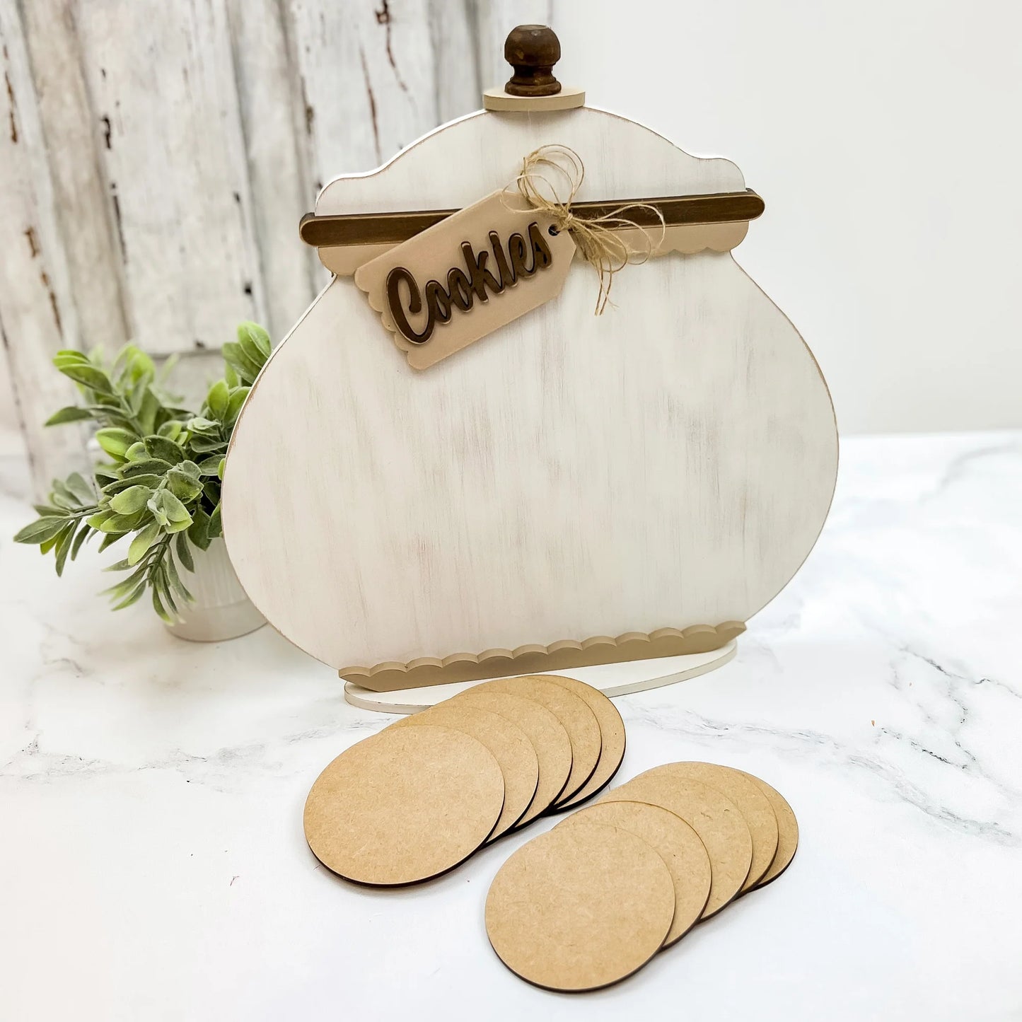 Round Cookie Jar Backers - Unfinished Wood Display by Paisleys and Polka Dots